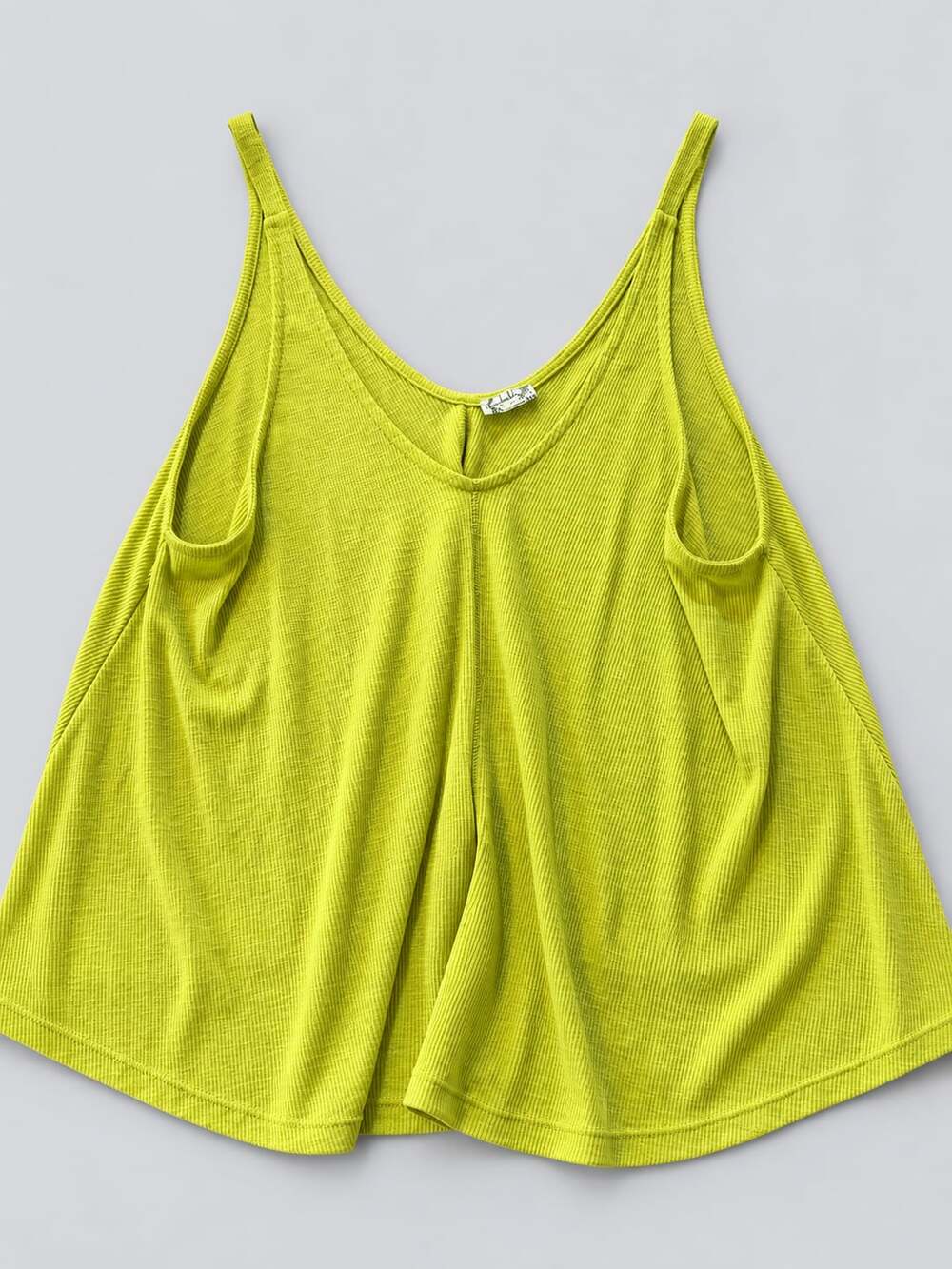 Free People Slinky Slink Tank Green Ribbed Top (n1)